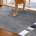 Dog Door Mat Absorpmax Dog Mat for Muddy Paw, 31 × 20", Grey | Mud Rug with Non Slip Backing for Indoor & Outdoor, Washable Soft Chenille anti Mud Waterproof